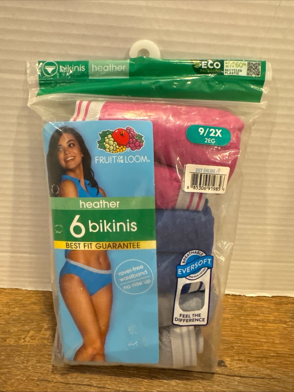 Fruit of the Loom Heather 5-Pack Women's Bikini Panties - XXL Size 9